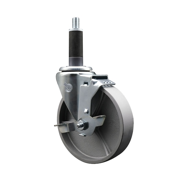 5'' Semi Steel Swivel 1'' Expanding Stem Caster with Brake